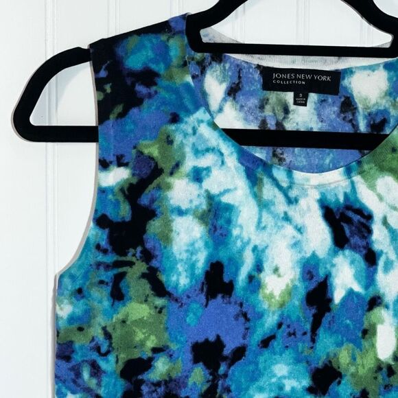 Jones New York Collection Button Up Tank Women Small Multi Color Light Weight - Picture 2 of 8